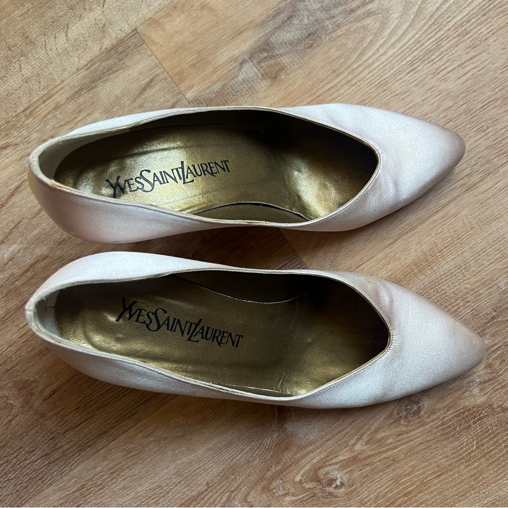 Yves Saint Laurent Vintage Satin Heels - Picture 2 of 8